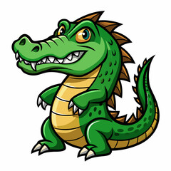 Fototapeta premium cartoon, animal, dragon, dinosaur, vector, illustration, crocodile, reptile, lizard, green, art, cute, monster, alligator, fun, baby, funny, dino, character, drawing, wildlife, wild, frog, design, hap