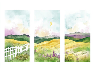 Fototapeta premium collage of summer landscape