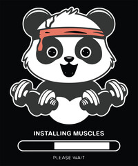 Installing Muscles Please Wait Graphic Design