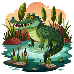 cartoon dragon with green background