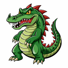 Obraz premium green dragon with red ribbon