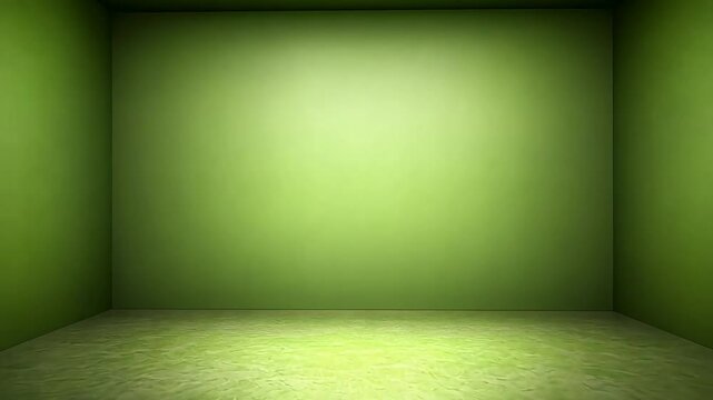 Green room, empty space, subtle lighting, floor, background, product display