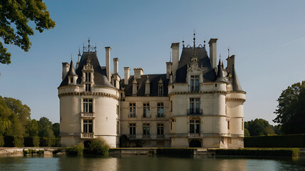  Loire Valley, Chateau Azay le Rideau France , Castle