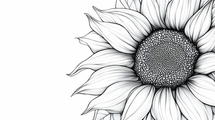 Fototapeta premium drawing of sunflower illustration