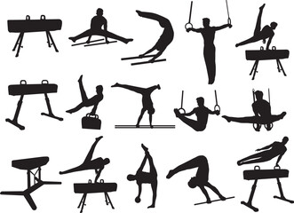 Male Gymnastics, Gymnast, Vaulting Horse, Gymnastics Silhouette