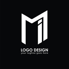 MI IM Logo Design, Creative Minimal Letter IM MI Monogram