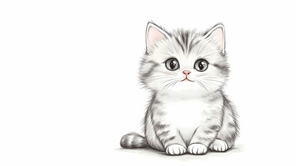 Fototapeta premium drawing cute cat illustration