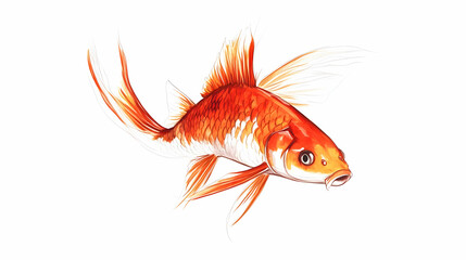 coy fish drawing illustration