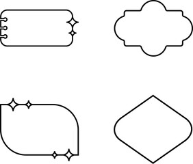 Set of Simple geometry line elements vector illustration