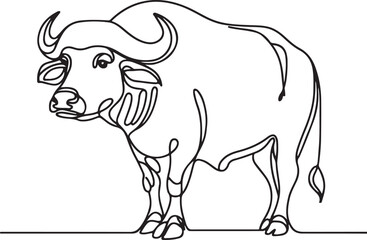 Buffalo Line Drawing Vector Art for Designers