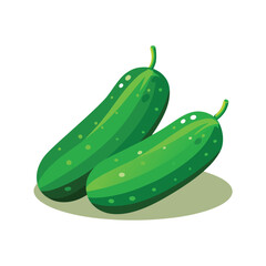 A fresh green cucumber vector art illustration 