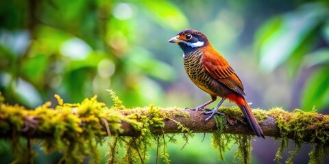 Fototapeta premium Stunning Tilt-Shift Photography of Lechuza Vzcachera in a Natural Habitat with Blurred Background, Emphasizing Details in a Miniature Aesthetic and Unique Bird Characteristics for Wildlife Enthusiasts