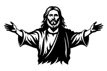 Jesus Christ silhouette black vector