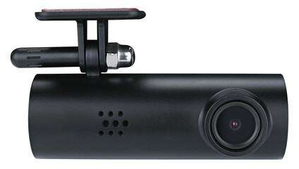 Dashcam isolated on a transparent background. Full depth of field. PNG.