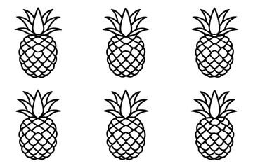 Fototapeta premium pineapple line art vintage botanical drawing with fine detail texture