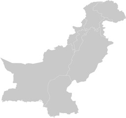 Obraz premium Pakistan administrative vector map with level 1 region boundaries – PPT-compatible & fully editable by region