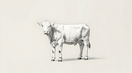 Fototapeta premium simple drawing of a cow illustration