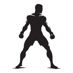 Charging Fighter silhouette, filled with dynamic energy – Fighter illustration – Fighter vector – sportsmen silhouette

