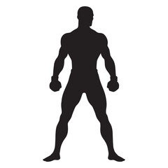 Athletic Fighter silhouette, designed for sports branding – Fighter illustration – Fighter vector – sportsmen silhouette

