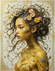 Cybernetic Flora Sovereign – Surreal Fusion of Nature and Technology

