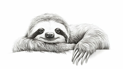 Obraz premium drawing of sloth illustration