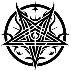 Silhouette of satanic symbol