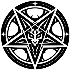 Silhouette of satanic symbol