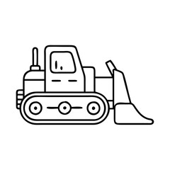 Naklejka premium bulldozer icon, bulldozer line art - simple line art of bulldozer, perfect for bulldozer logos and icons