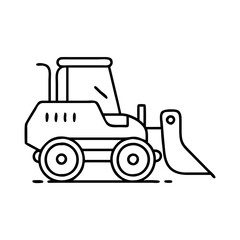 bulldozer icon, bulldozer line art - simple line art of bulldozer, perfect for bulldozer logos and icons