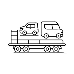 car carrier truck icon, car carrier truck line art - simple line art of car carrier truck, perfect for car carrier truck logos and icons