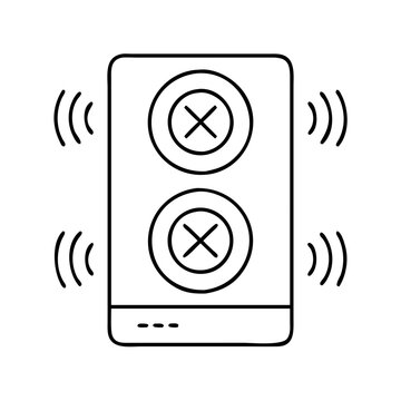 black speaker emitting sound waves clip art preview
