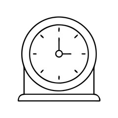 desk clock icon, desk clock line art - simple line art of desk clock, perfect for desk clock logos and icons
