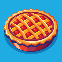 Delicious apple pie  Vector illustration 