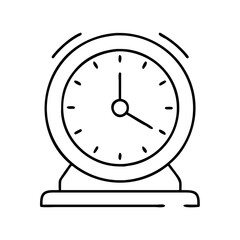 desk clock icon, desk clock line art - simple line art of desk clock, perfect for desk clock logos and icons