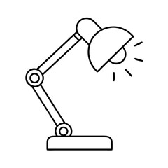 desk lamp icon, desk lamp line art - simple line art of desk lamp, perfect for desk lamp logos and icons