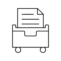 file cart icon, file cart line art - simple line art of file cart, perfect for file cart logos and icons