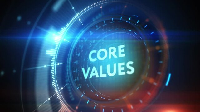 Business, Technology, Internet and network concept. Core values responsibility ethics goals company concept. 3d illustration