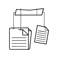 hanging file folders icon, hanging file folders line art - simple line art of hanging file folders, perfect for hanging file folders logos and icons