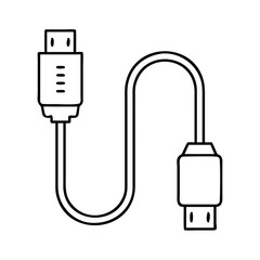 hdmi cable icon, hdmi cable line art - simple line art of hdmi cable, perfect for hdmi cable logos and icons