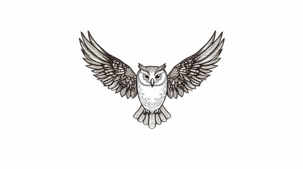 Naklejka premium drawing a simple owl illustration
