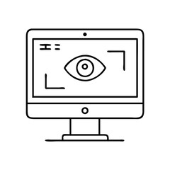 monitor privacy screen icon, monitor privacy screen line art - simple line art of monitor privacy screen, perfect for monitor privacy screen logos and icons