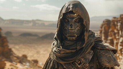 Survivor navigates the barren wasteland in a desolate desert landscape under a harsh sun