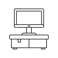 monitor stand icon, monitor stand line art - simple line art of monitor stand, perfect for monitor stand logos and icons