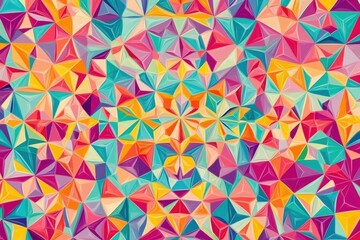 Fototapeta premium Vibrant Colorful Abstract Geometric Triangle Pattern Background Art Fun Style Image Happy Design 