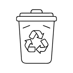 recycling bin icon, recycling bin line art - simple line art of recycling bin, perfect for recycling bin logos and icons