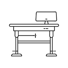 standing desk icon, standing desk line art - simple line art of standing desk, perfect for standing desk logos and icons