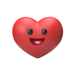 Fototapeta premium Smiling Red Heart Emoji