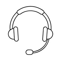 telephone headset icon, telephone headset line art - simple line art of telephone headset, perfect for telephone headset logos and icons