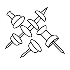 thumbtacks icon, thumbtacks line art - simple line art of thumbtacks, perfect for thumbtacks logos and icons
