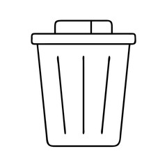 trash bin icon, trash bin line art - simple line art of trash bin, perfect for trash bin logos and icons